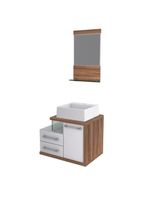 Gabinete Para Banheiro C-cuba Q355 E Espelheira Legno 651 Branco Chess C-nogal