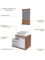 Gabinete Para Banheiro C-cuba Q355 E Espelheira Legno 651 Branco Chess C-nogal