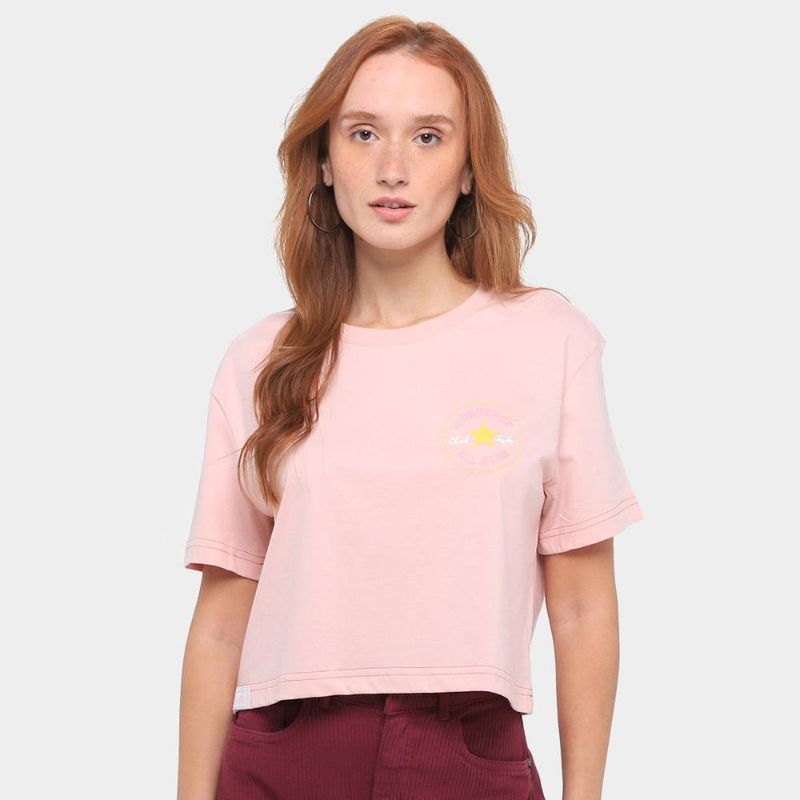 Camiseta converse go-to as pach cropped feminina