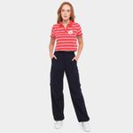 Camiseta converse polo cropped listrada feminina