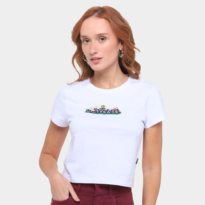 Camiseta converse cropped grap sta fit feminina