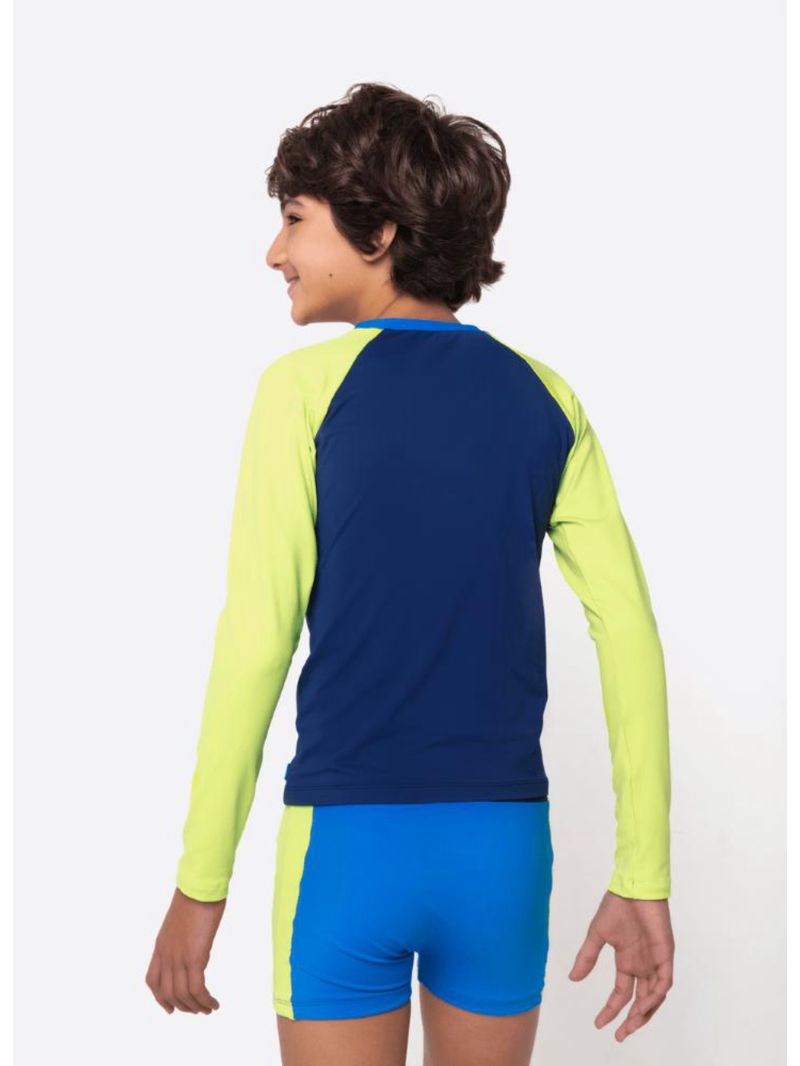 Camiseta manga longa menino teen color block