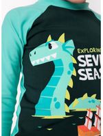 Camiseta praia com proteção solar menino dragão