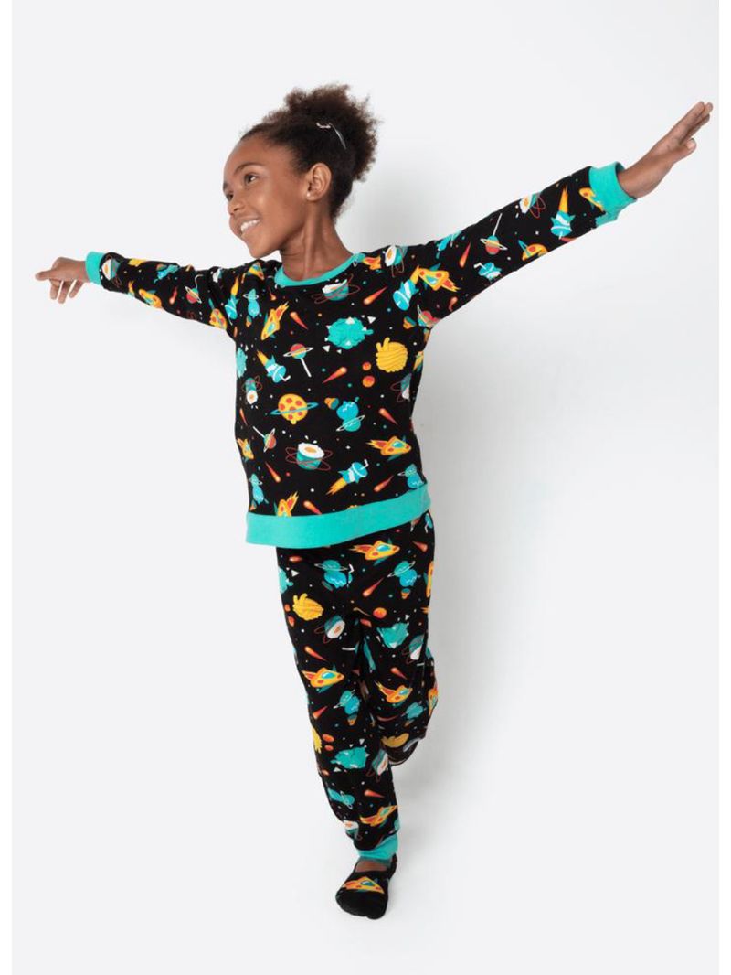 Pijama manga longa ultra visco unissex kids space food
