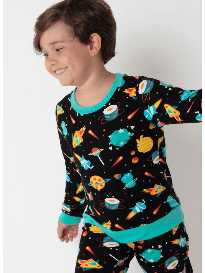 Pijama manga longa ultra visco unissex kids space food