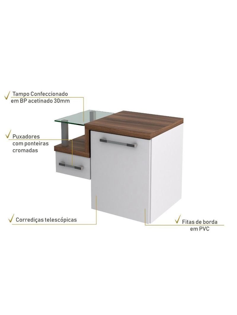 Gabinete Armario Para Banheiro Legno 630 (somente Balcao) Branco Chess C-nogal