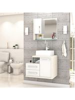 Gabinete Para Banheiro C-cuba Q355 E Espelheira Legno 650 Branco Chess C-snow