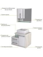 Gabinete Para Banheiro C-cuba Q355 E Espelheira Legno 650 Branco Chess C-snow