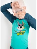 Camiseta praia com proteção solar menino lobo space