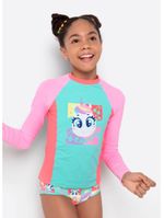 Camiseta menina teen com proteção solar unicórnio cherry