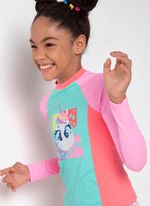 Camiseta menina teen com proteção solar unicórnio cherry