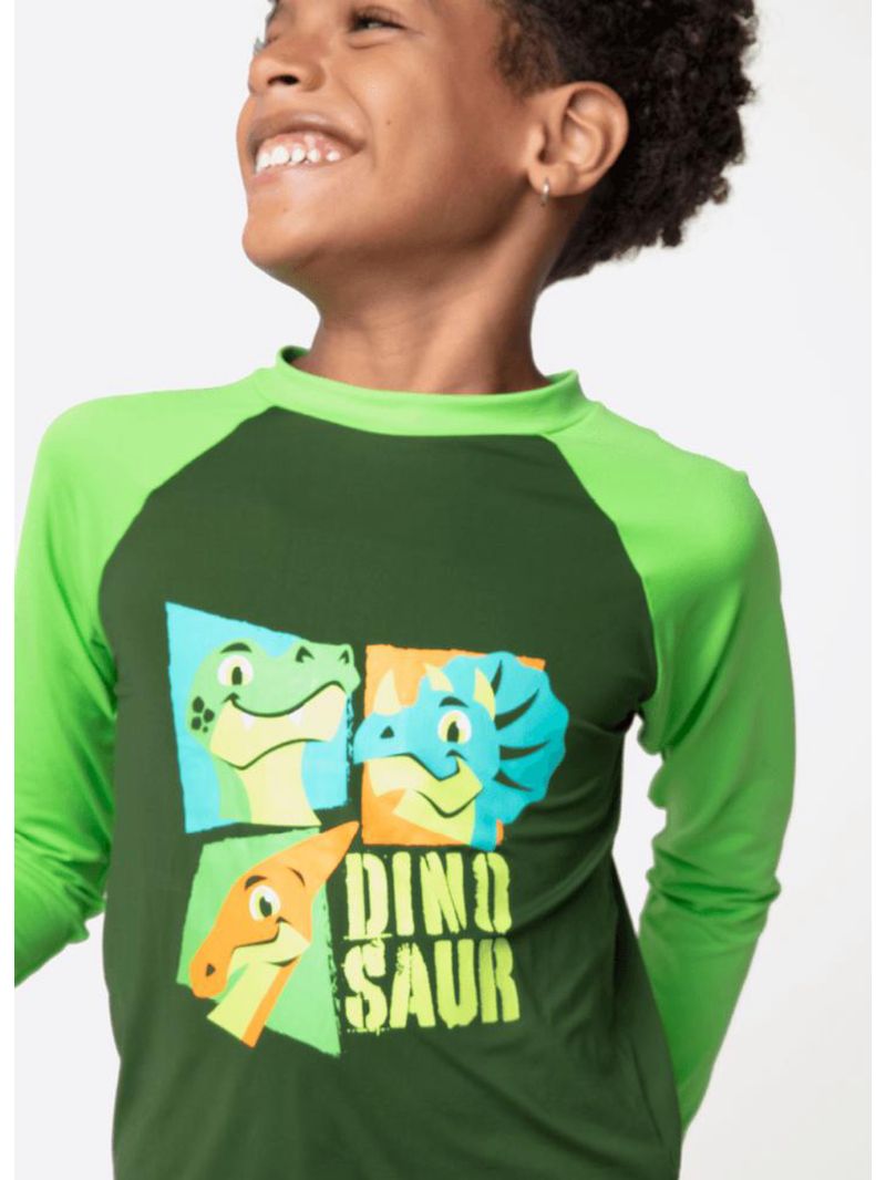 Camiseta manga longa menino teen dino trio