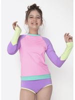 Camiseta manga longa menina teen color block