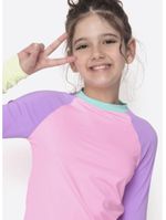 Camiseta manga longa menina teen color block