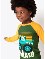 Camiseta manga longa com proteção térmica menino monster truck