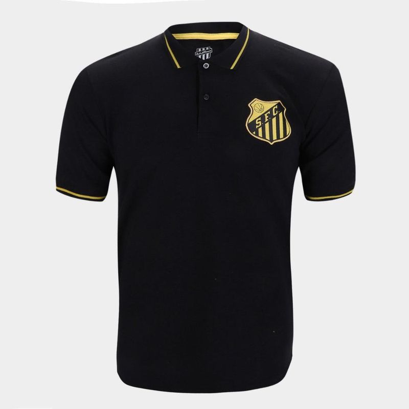 Camisa polo santos retrômania ouro vintage masculina