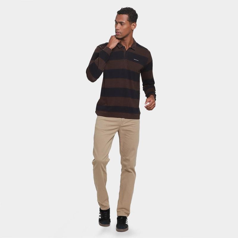 Camisa polo manga longa calvin klein rugby masculina