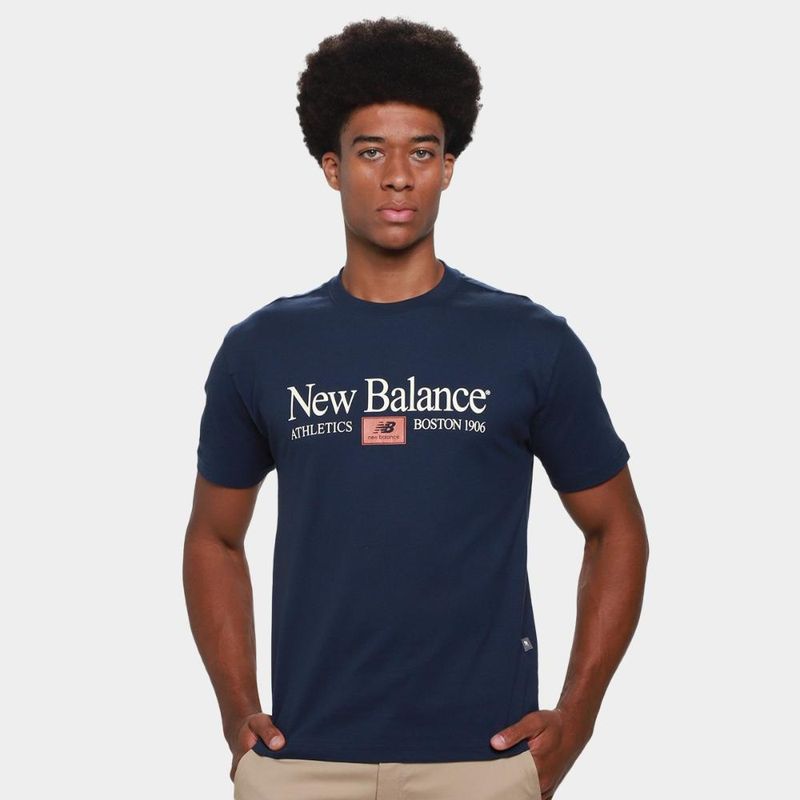Camiseta new balance linear athletics masculina