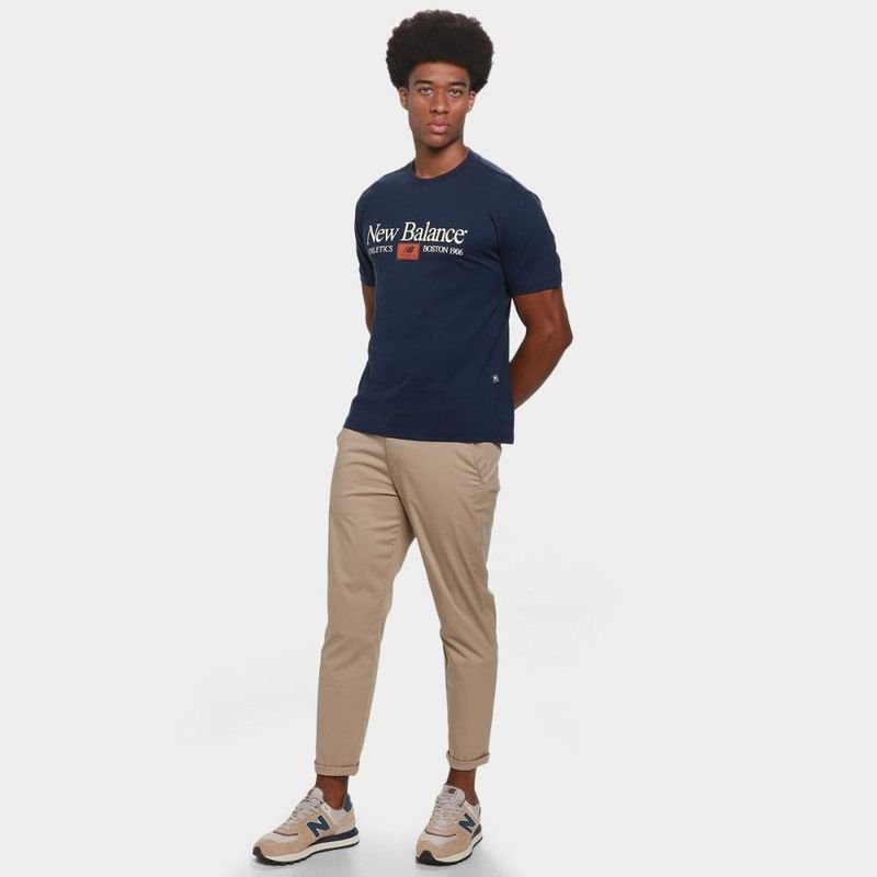 Camiseta new balance linear athletics masculina