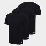 Kit camiseta adidas básicas 3 peças masculino