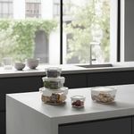 3 Potes Herméticos Quadrados Guardar Comida Freezer Microondas Geladeira Com Tampa Transparente