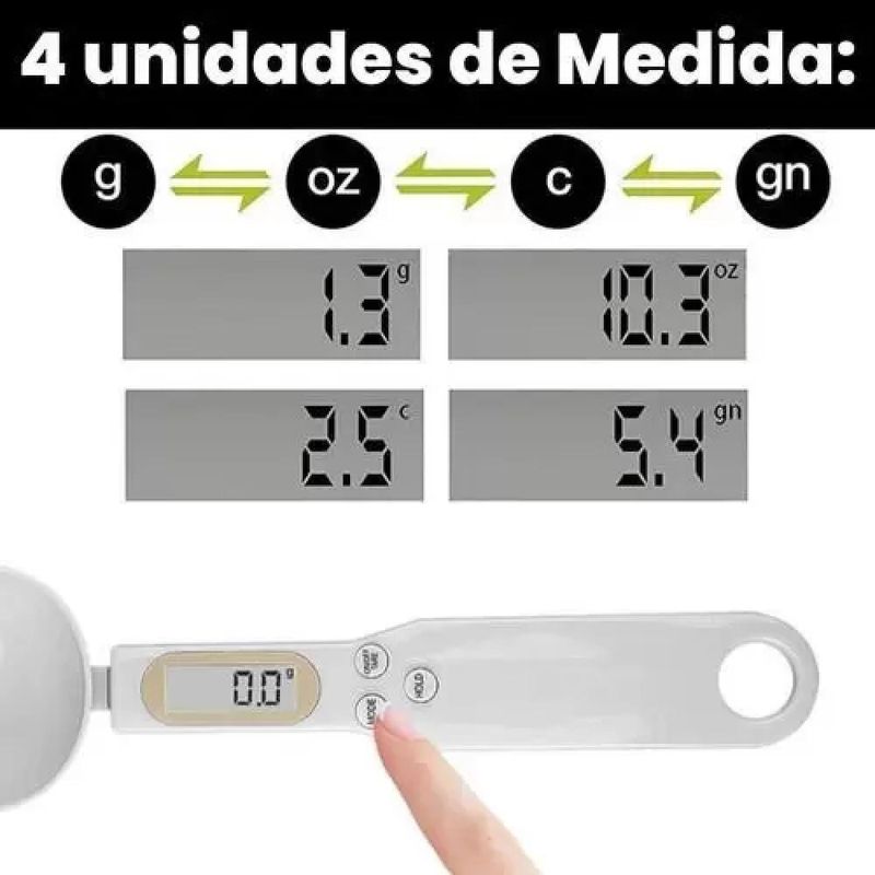 Colher Balanca Precisao 500gr Graos Digital Dosador Cozinha