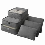 Kit Organizador Viagem 6 Peçasc/Zíper Organizadores Mala Para Roupas, Calçados E Acessórios Cinza