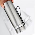 Garrafinha Térmica Aço Inox 800ml água Gelada Quente Com Vedação Academia Trilha Prateado