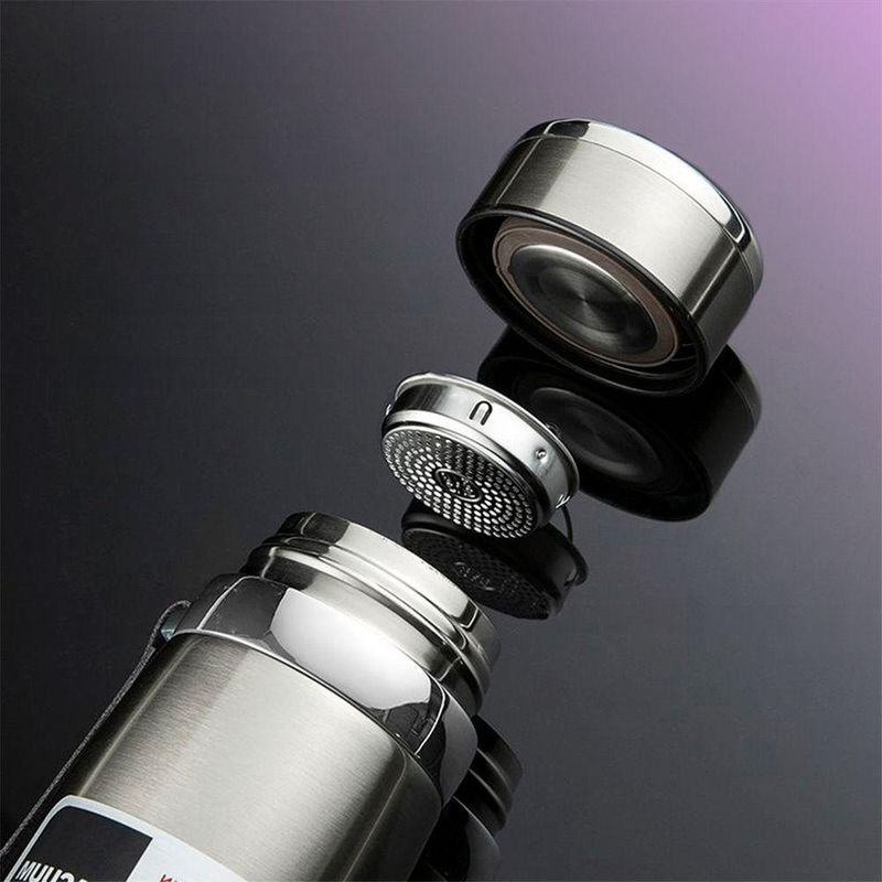 Garrafinha Térmica Aço Inox 800ml água Gelada Quente Com Vedação Academia Trilha Prateado