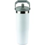 Copo Térmico Inox 887ml Com Canudo Flip E Isolamento A Vácuo – 9h Gelado / 5h Quente