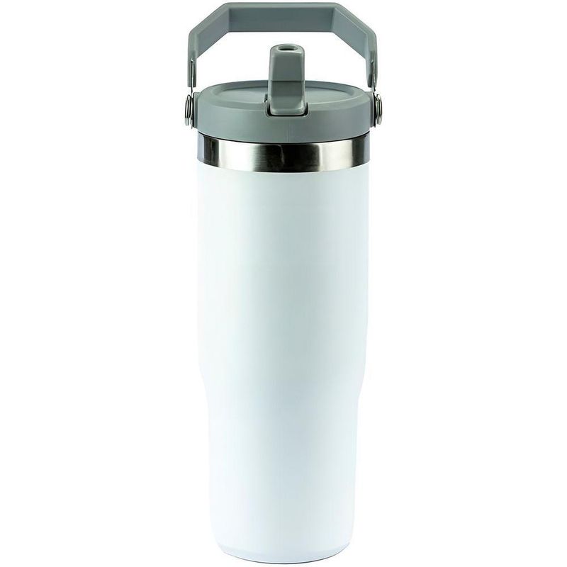 Copo Térmico Inox 887ml Com Canudo Flip E Isolamento A Vácuo – 9h Gelado / 5h Quente