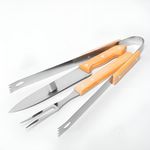 Kit Churrasco Premium 3 Peças Em Aço Inox E Madeira – Precisão, Segurança E Durabilidade