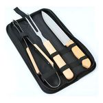 Kit Churrasco Premium 3 Peças Em Aço Inox E Madeira – Precisão, Segurança E Durabilidade