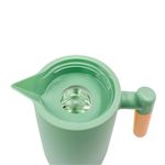 Garrafa Térmica Inox 1l Café E Chá Com Cabo De Madeira – Mantém Bebidas Quentes Ou Frias Branco