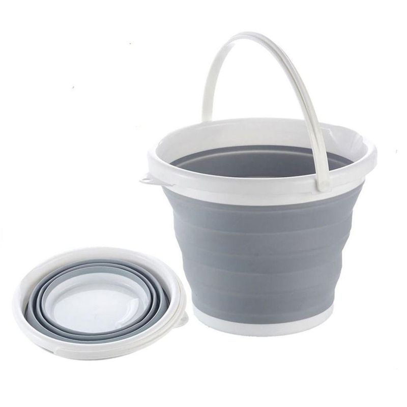 Balde Retratil Dobravel Silicone Portatil 10 Litros - Fácil De Limpar