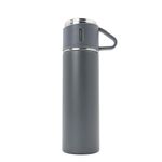 Garrafa Termica Parede Dupla 3 Copo Aço Inox Squeeze 500ml Cinza