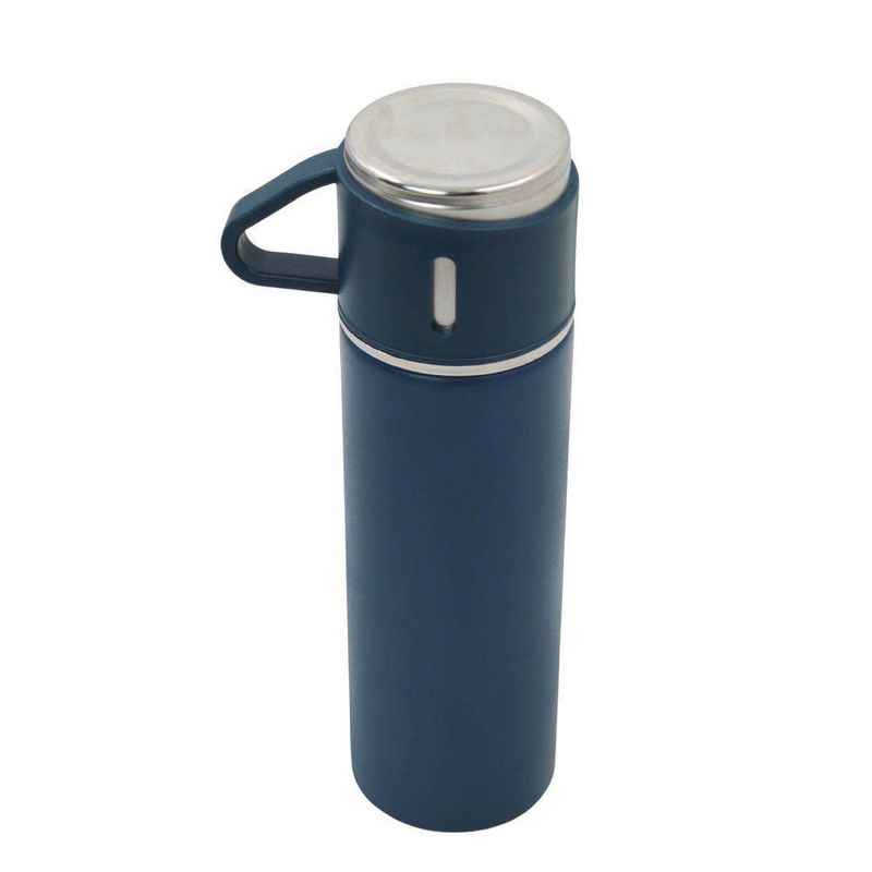 Garrafa Termica C/Copo Parede Dupla Inox Squeeze 500ml Azul