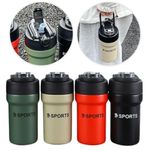 Garrafa Térmica Copo Inox 500ml Canudo Alça Esporte Academia Sua Bebida Na Temperatura Ideal Preto