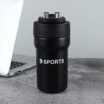 Garrafa Térmica Copo Inox 500ml Canudo Alça Esporte Academia Sua Bebida Na Temperatura Ideal Preto