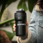 Garrafa Térmica Copo Inox 500ml Canudo Alça Esporte Academia Sua Bebida Na Temperatura Ideal Preto