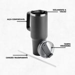 Copo Térmico 1200ml Com Isolamento A Vácuo – Mantém Quente Por 10h E Gelado Por 20h Com Tampa E Canudo - Azul Claro