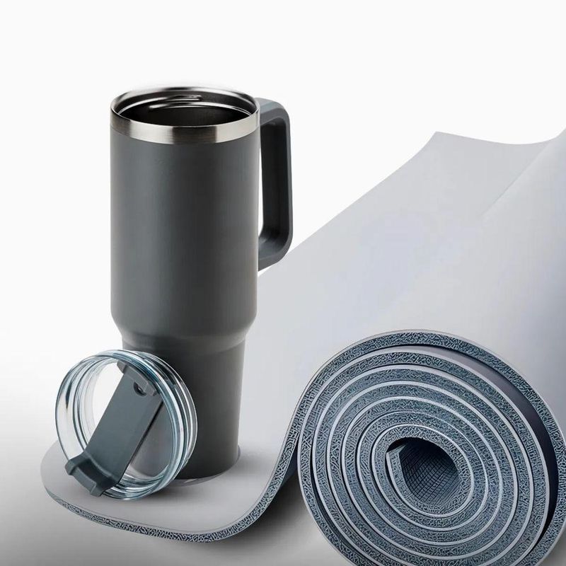 Copo Térmico 1200ml Com Isolamento A Vácuo – Mantém Quente Por 10h E Gelado Por 20h Com Tampa E Canudo - Azul Claro
