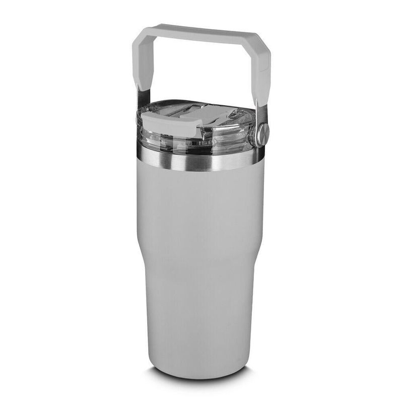 Garrafa Copo Térmico Parede Dupla Em Aço Inox Cinza 650ml