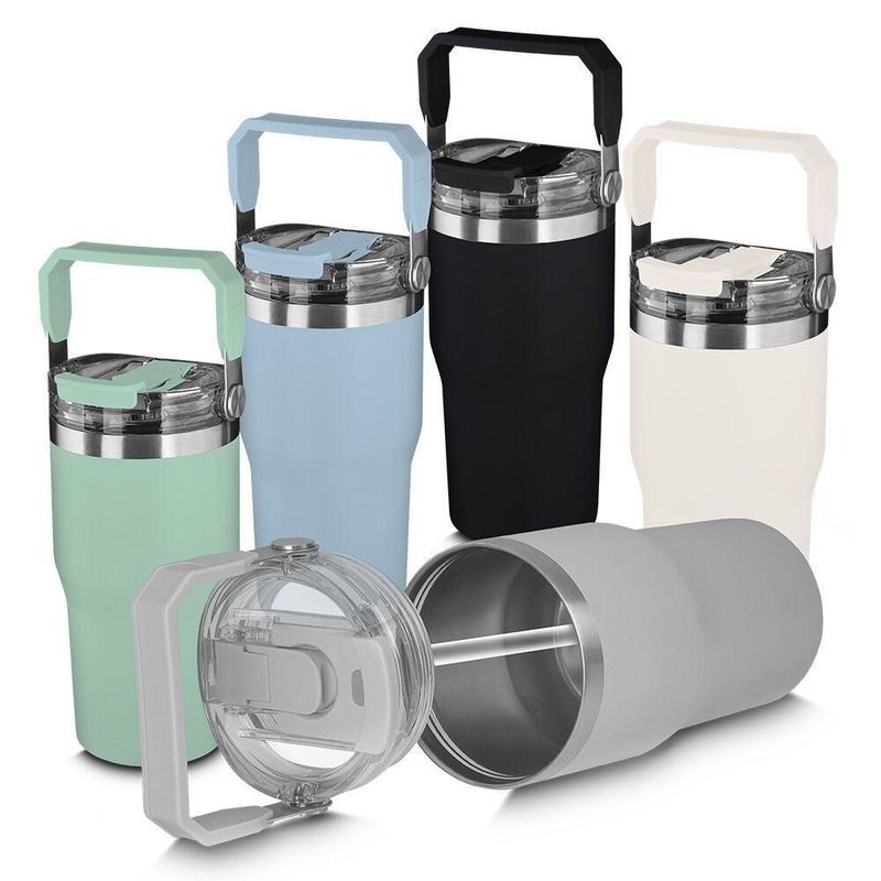 Garrafa Copo Térmico Parede Dupla Em Aço Inox Cinza 650ml