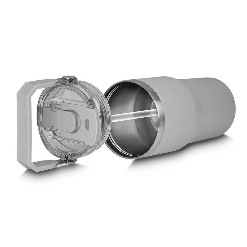 Garrafa Copo Térmico Parede Dupla Em Aço Inox Cinza 650ml