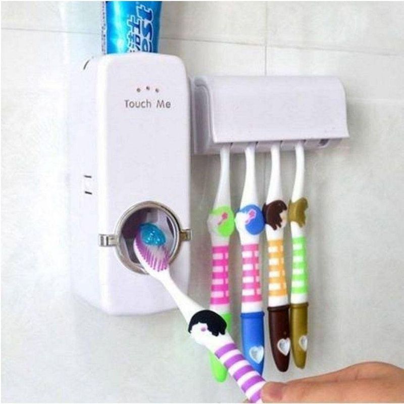 Dispenser Automático De Creme Dental Com Porta Escovas – Prático E Moderno