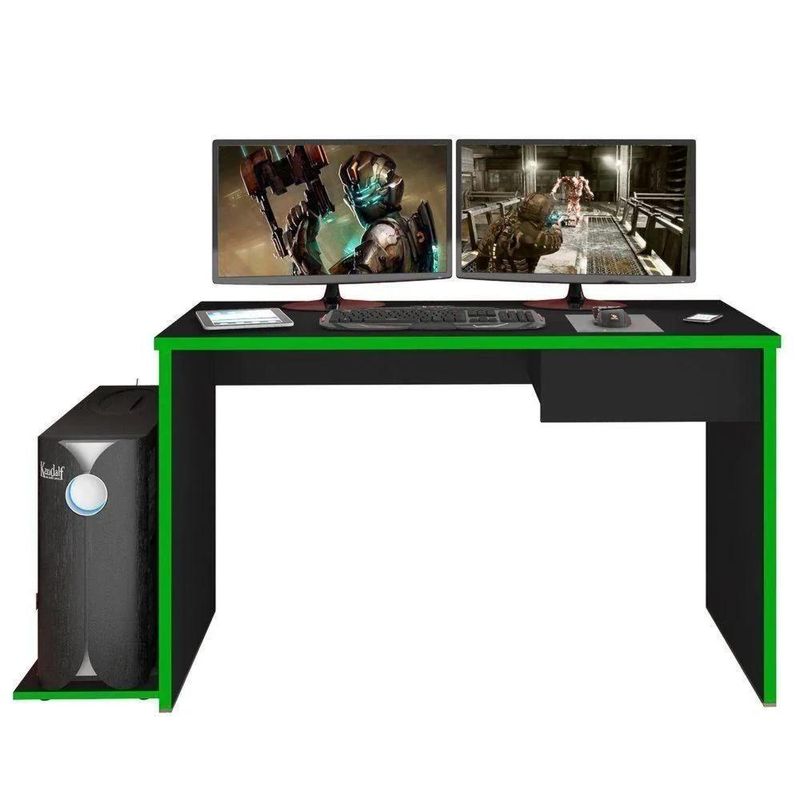 Mesa Para Computador Notebook Desk Game Drx 8000 Z19 Preto/verde - Mpozenato