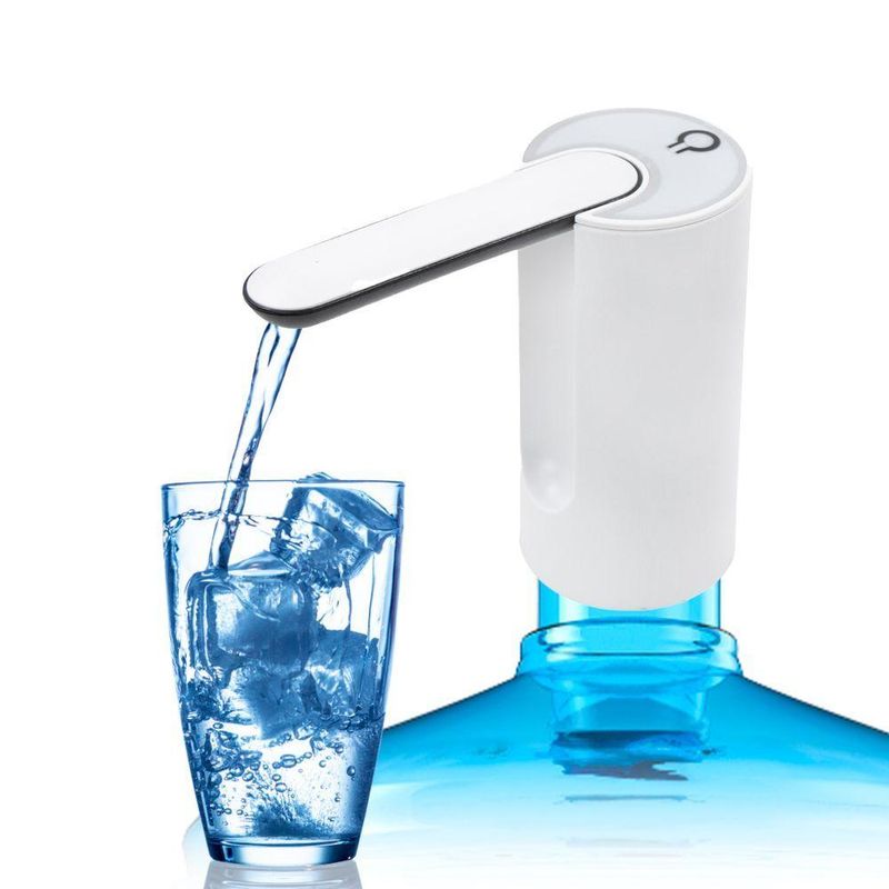 Bebedouro Bomba Eletrica Para Galão De Agua Dispenser Recarregavel Dobravel Garrafão Usb - Branco