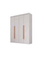 Guarda Roupa Infantil Sonho 4 Portas 2 Gavetas Branco-naturalle MDF