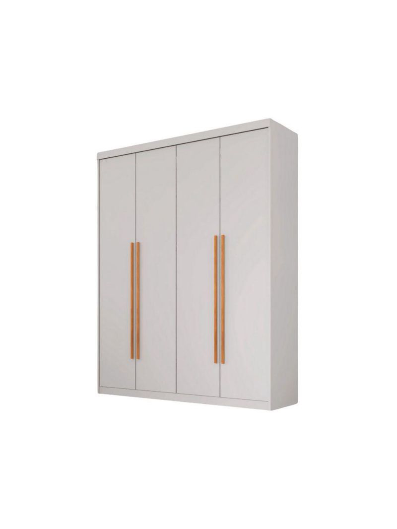 Guarda Roupa Infantil Sonho 4 Portas 2 Gavetas Branco-naturalle MDF